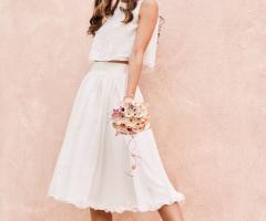 unIKa sposa - Abito su misura top tulle e gonna arricciata