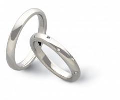 F54 - Collezione Rosa -Fede in oro bianco con brillant