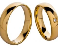 Fedi in oro giallo 18 kt con diamanti