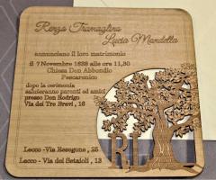 Nozze In Carta - Partecipazione in legno