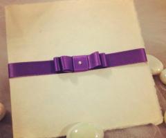 Partecipazione in carta cotone e nastro in raso - Partecipazioni One