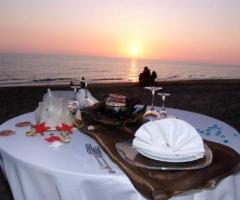 Mise en place in spiaggia