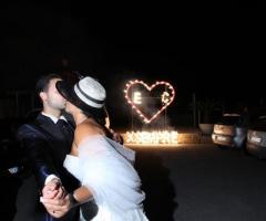 Fuochi pirotecnici per le nozze - Cuore con iniziali degli sposi