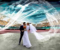 Michele Manicone Fotografia -Gli sposi allo stadio