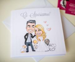 Caricatura per partecipazione di matrimonio