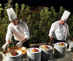 Lo scrupoloso impiattamento alla Villa Parco dei Principi