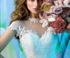 Atelier Di Benedetto Sergio - Abito da sposa con retina ricamata sul corpetto