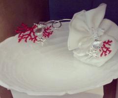 Piattino corallo e argento - La Miniera D'Argento