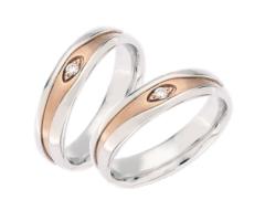 Fedi per il matrimonio in oro bianco e rosa - Collezione Infinito