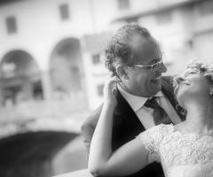 Foto in bianco e nero degli sposi