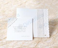 Annuncio, partecipazione e bomboniera con pizzo