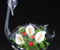 Cigno in vetro soffiato come bomboniera di nozze