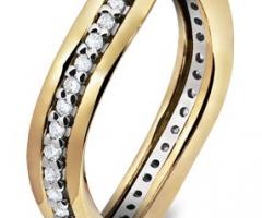 Fede in oro giallo con filo di diamantini