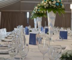 Sala BluOltremare, allestimento celeste