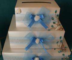 Nonsoloscatole - Portabuste a torta a tre piani tema marino