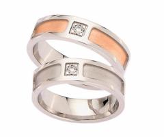 Fedi per il matrimonio a fascia con diamante nel centro - Collezione Desiderio