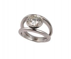 anello solitario fidanzamento gambo aperto -Rosadelli orafi