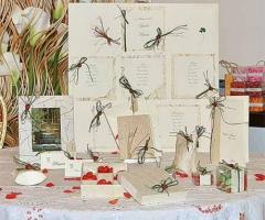 Coordinato Pratolina tableau e inviti per le nozze