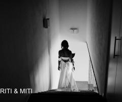 Foto in bianco e nero della sposa