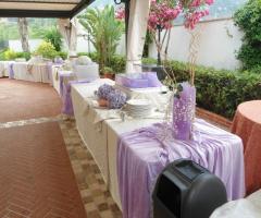 Antipasti di nozze serviti in terrazza