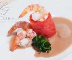 Piatto di pesce del menu di nozze