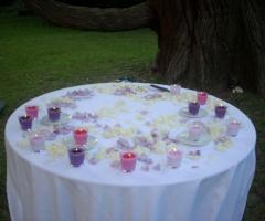 Decoro dei tavoli del banchetto di nozze