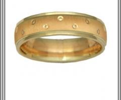 Fedina bicolore oro giallo e risa in 18 kt