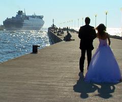 Sposi al porto