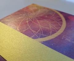 Dettaglio della stampa su carta metallizzata