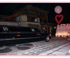 Limousine e palloncini per gli sposi