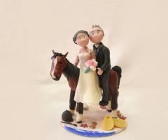 cake topper sposi a cavallo