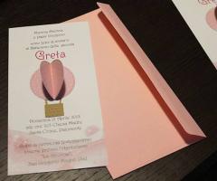 Contatto Creativo - Inviti battesimo con mongolfiera a rilievo