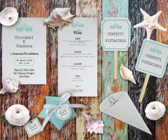 Partecipazioni Le Cartasie - Matrimonio tema mare azzurro tiffany