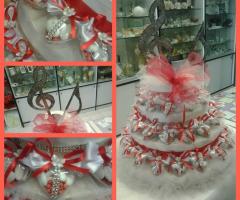 Torta tema musica rossa - Promessi Sposi Bomboniere