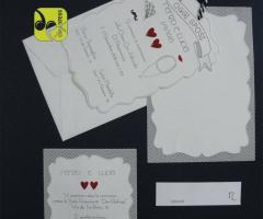 Digipress - Partecipazione di nozze con stampa a rilievo a secco e termorilievo