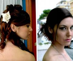 Trucco sulle sfumature del grigio e capelli semiracconlti con una rosa