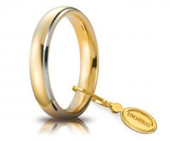 Fede in oro giallo con bordi in oro bianco