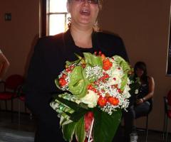 Bouquet allungato di anthurium e rose. Maccabruni Antonella
