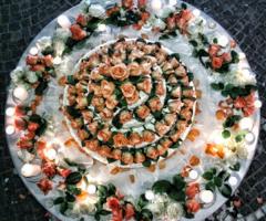 Foto della torta nuziale ripresa dall'alto