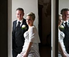 Foto degli sposi presso la location di nozze