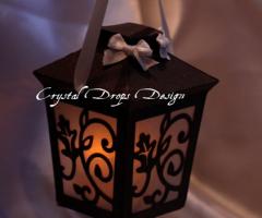 Lanterna da allestimento (per tea light a batteria) - Crystal Drops Design