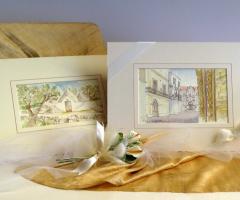 Acquerelli per Bomboniere -Duomo di Lecce e Trulli Alberobello