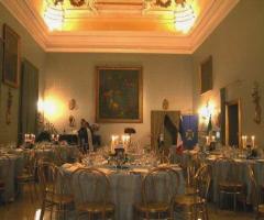 Palazzo Conte Federico - Allestimento dei tavoli del ricevimento nuziale