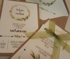 Partecipazione verde oliva, botanic green, country chic