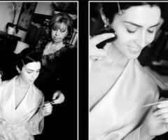 Collage dei preparativi a casa della sposa