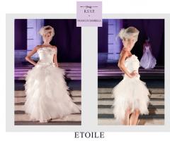 Abito con scollo dritto e corpetto lungo e gonna in tulle - Modello Etoile