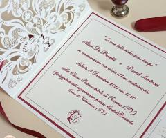 Partecipazione laser cut a tasca - Preziose Emozioni