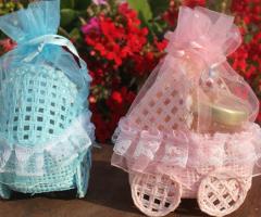 Bimboniera per natura - carrozzina con vasetto da 50 grammi- Bomboniere per Natura