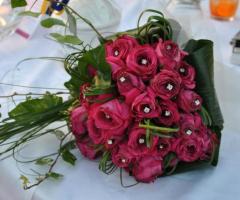 Bouquet rose fucsia con diamantini