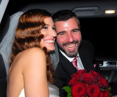 Gli sposi felici nel giorno del matrimonio